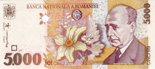 1998 5.000 Lei Banca Naţională a României