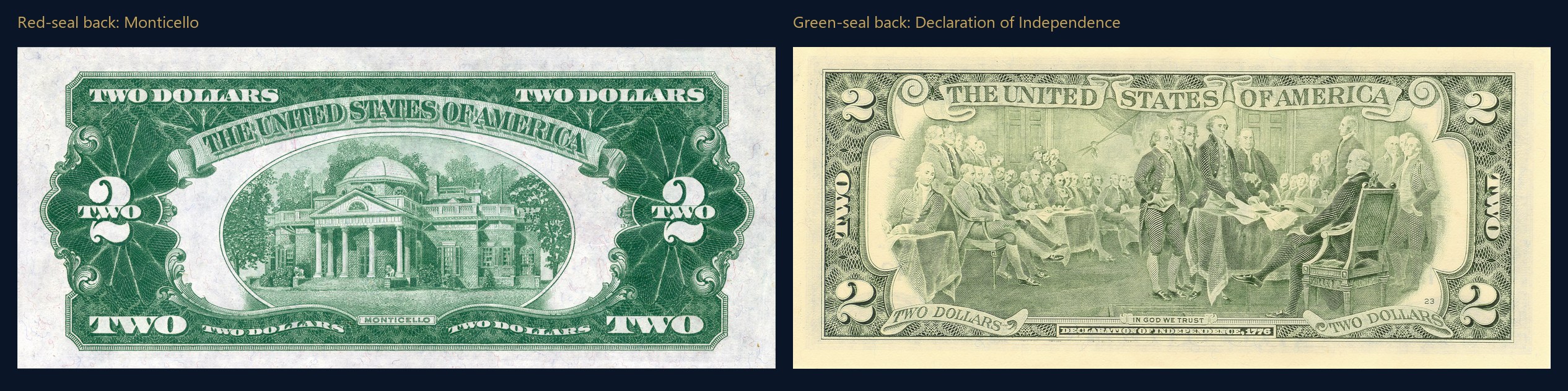 Monticello back versus Declaration back