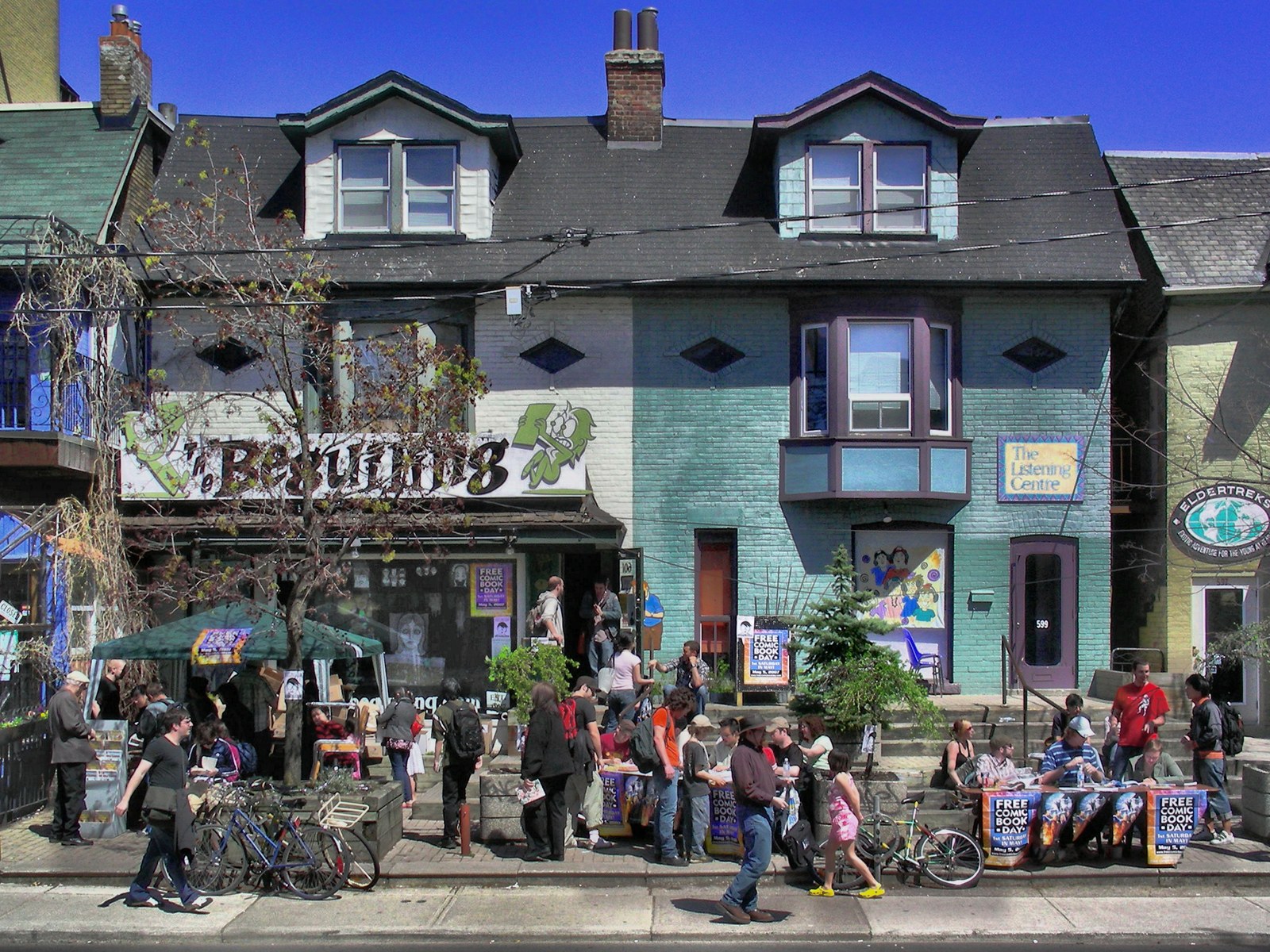 Free Comic Book Day outside a comic shop