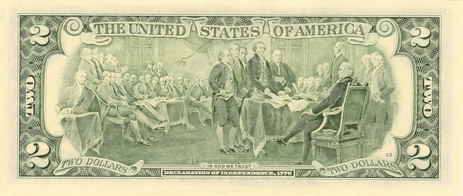 Declaration of Independence back on a Federal Reserve $2